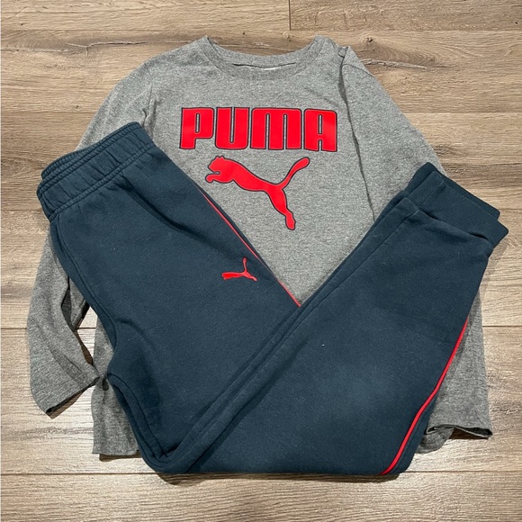 Puma boys set. Jogger sweat pants and long sleeve shirt. Size M 10/12 - Picture 1 of 1